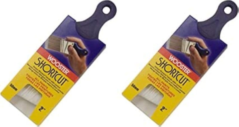 Wooster Brush Q3211-2 Shortcut Angle Sash Paintbrush, 2-Inch, Pack Of 2, White